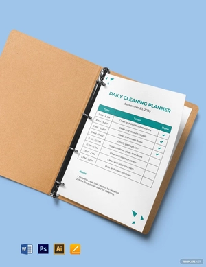 Daily Cleaning Planner Template