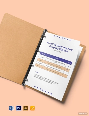 Monthly Cleaning and Purging Planner Template