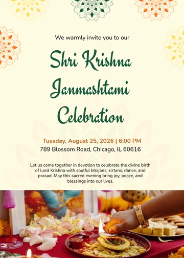 Free Happy Janmashtami Invitation Template to Edit Online