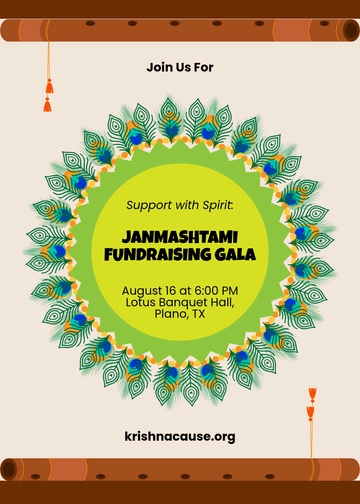 Free Janmashtami Fundraising Invitation Template to Edit Online