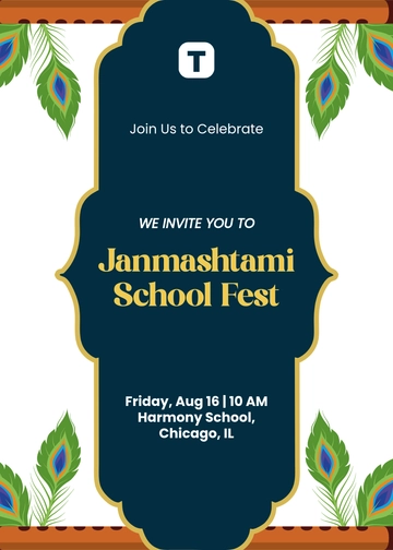 Janmashtami Invitation for School Template to Download