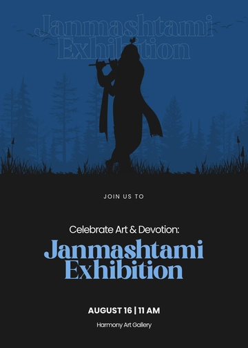Free Artistic Janmashtami Invitation Template to Edit Online
