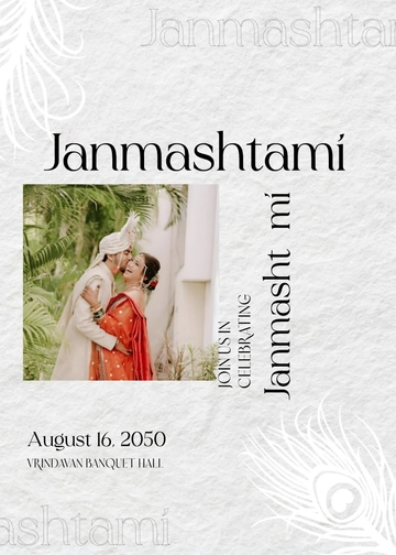 Free Creative Janmashtami Wedding Invitation Template to Edit Online