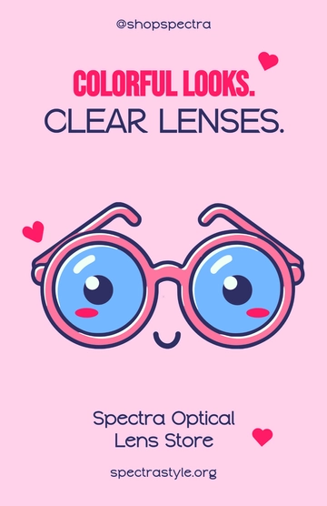 Free Colorful Optical Lens Store Template to Edit Online