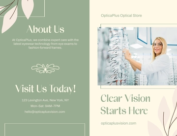 Free Optical Store Brochure Template to Edit Online