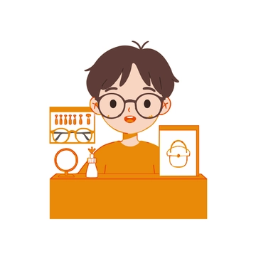 Free Orange Optical Store Clipart Template to Edit Online