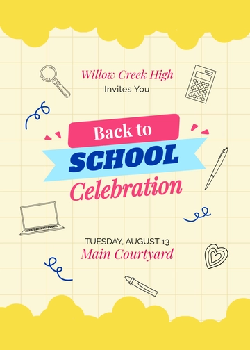 Free Back To School Celebration Invitation Template to Edit Online