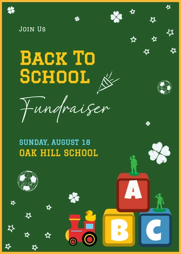 Free Back To School Fundraiser Invitation Template to Edit Online