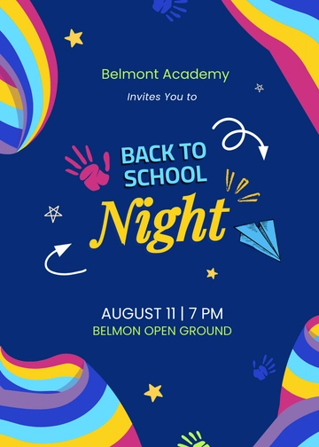 Free Creative Doodle Back To School Invitation Template to Edit Online