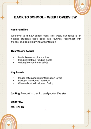Minimalist Back To School Newsletter Template to Download