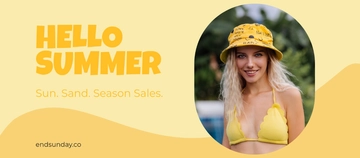 Free Yellow Summer Facebook Cover Template to Edit Online
