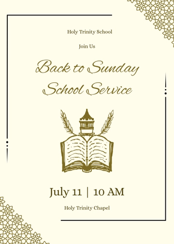 Free Back To Sunday School Invitation Template to Edit Online