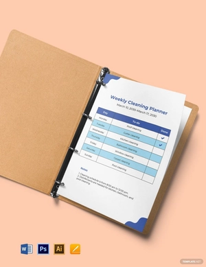 Weekly Cleaning Planner Template