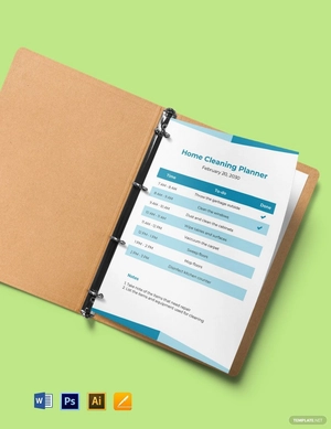 Home Cleaning Planner Template