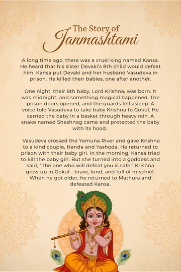 Free Janmashtami Story in English Template to Edit Online