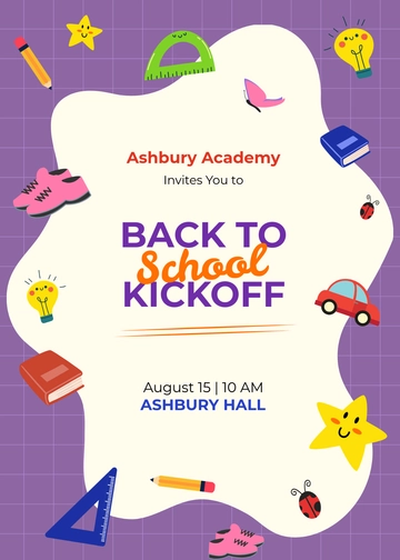 Free Back To School Invitation for Kids Template to Edit Online