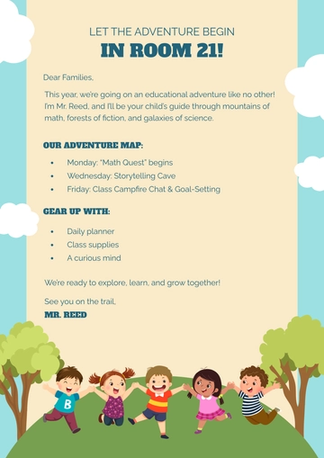 Free Back To School Adventure Newsletter Template to Edit Online