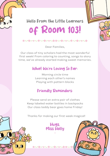 Free Cute Back To School Newsletter Template to Edit Online
