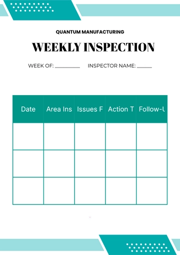 Free Professional Weekly Inspection Template to Edit Online