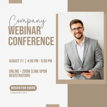 Free Company Webinar Conference LinkedIn Post Template to Edit Online