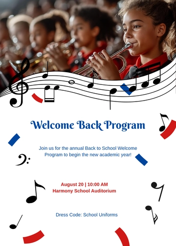 Free Back To School Program Invitation Template to Edit Online