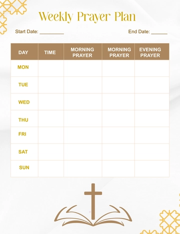 Free Weekly Prayer Template to Edit Online