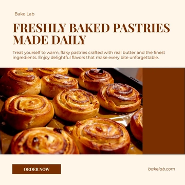 Free Bakery Pastries Facebook Ad Template to Edit Online
