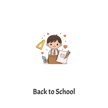 Free Modern Back To School Clipart Template to Edit Online