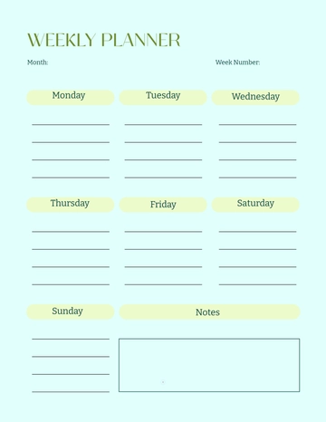 Free Blank Weekly Template to Edit Online