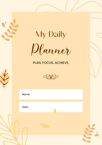 Free Daily Planner Workbook Template to Edit Online