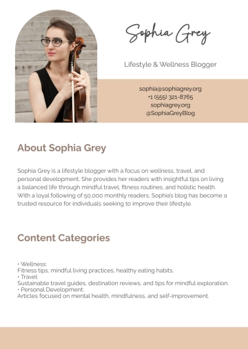 Free Blogger Media Kit Template to Edit Online