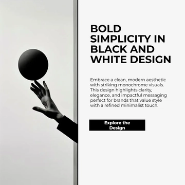 Free Minimalist Black and White Facebook Post Template to Edit Online