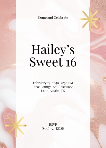Free Rose Gold-Themed Invitation Template to Edit Online