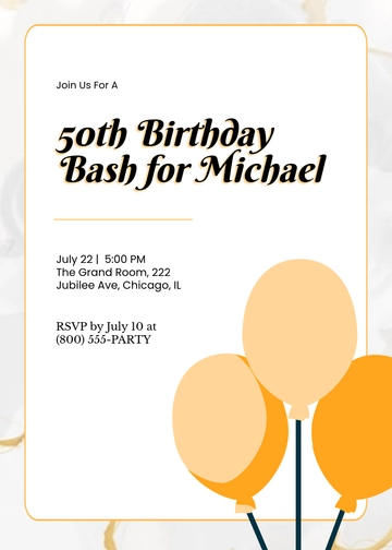 Free Gold Balloon-Themed Invitation Template to Edit Online