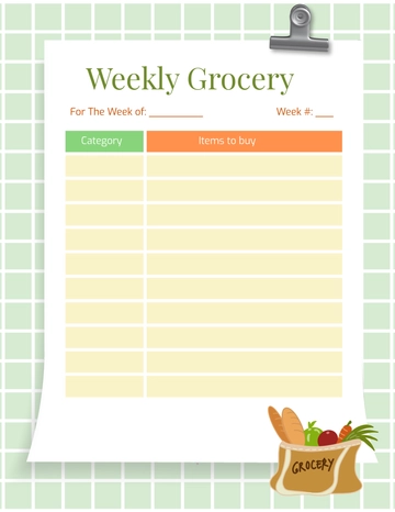 Free Weekly Grocery Template to Edit Online