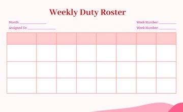 Weekly Duty Roster Template to Download