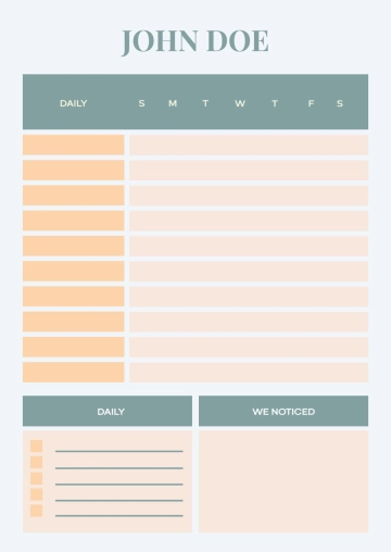 Free Weekly Chore Chart Template to Edit Online