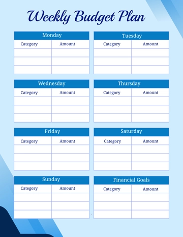 Free Weekly Budget Template to Edit Online