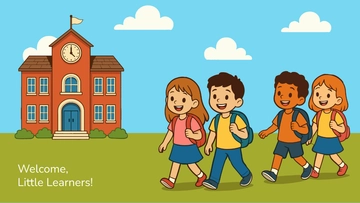 Free Elementary School Back To School Background Template to Edit Online