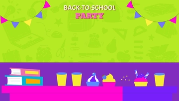 Free Back To School Party Background Design Template to Edit Online