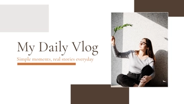 Free Simple YouTube Vlog Thumbnail Template to Edit Online