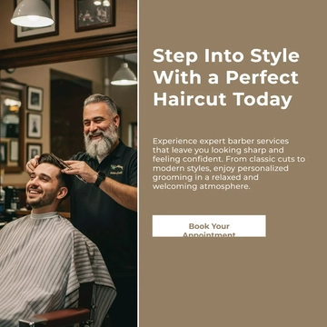 Free Barber Shop Facebook Post Template to Edit Online