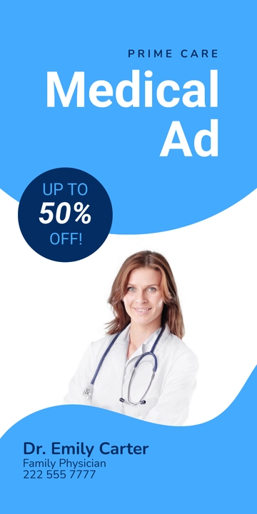 Free Medical Advertisement Roll Up Banner Template to Edit Online