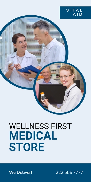Free Medical Store Roll Up Banner Template to Edit Online