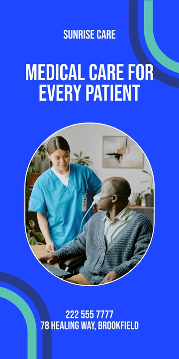 Free Blue Medical Care Roll Up Banner Template to Edit Online