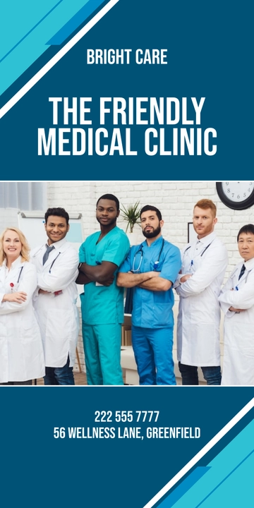 Free Medical Clinic Roll Up Banner Template to Edit Online