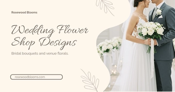Free Wedding Flower Shop Facebook Post Template to Edit Online