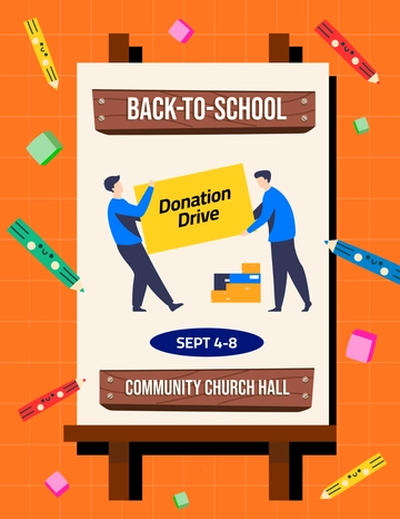 Free Back To School Donations Flyer Template to Edit Online