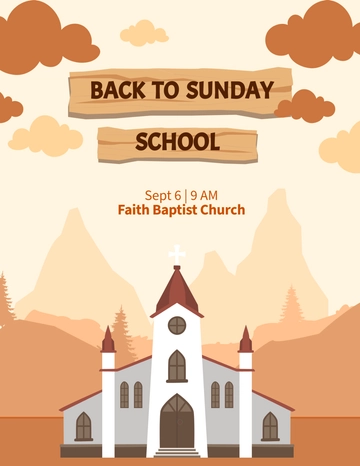 Free Back To Sunday School Flyer Template to Edit Online