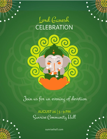 Free Lord Ganesh Chaturthi Flyer Template to Edit Online